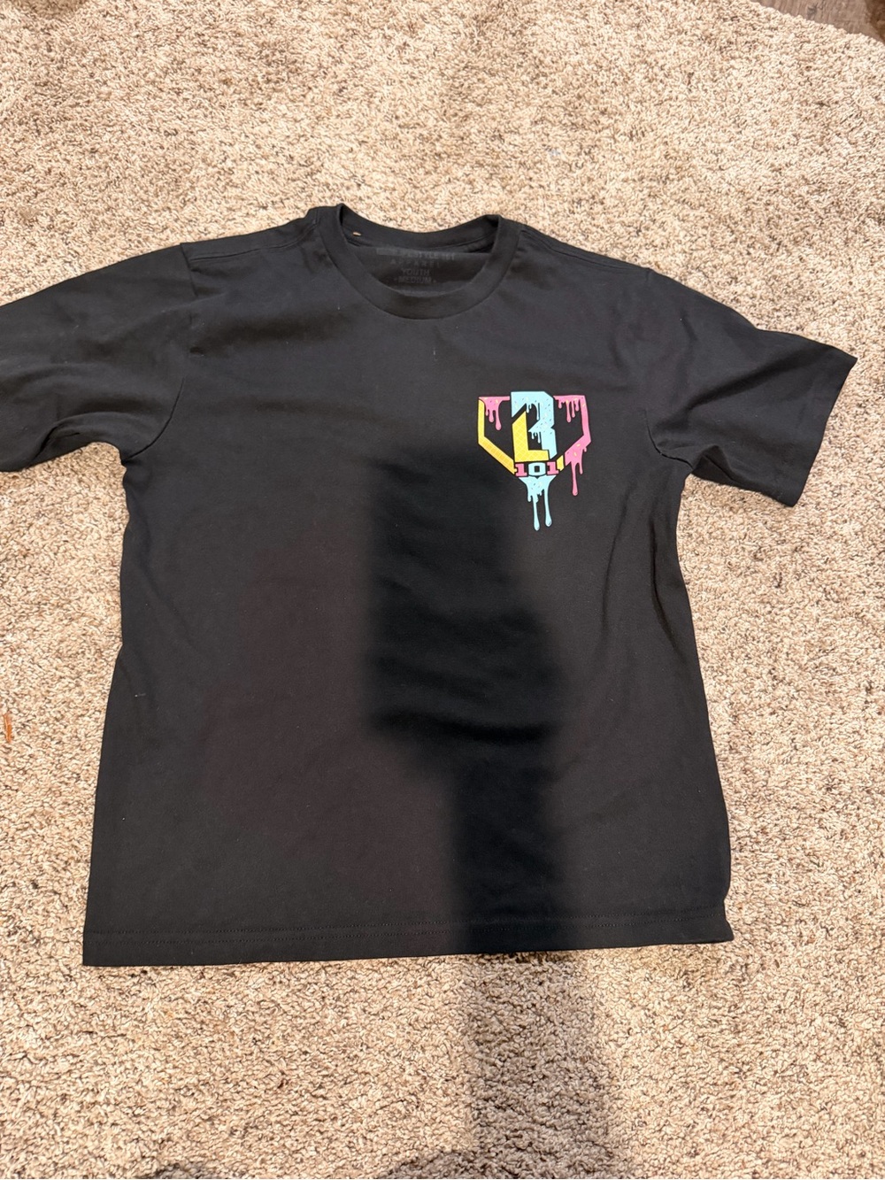 Kids Black Graphic Shorts - Drip Shield Logo